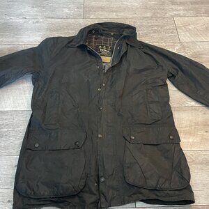 Vintage BARBOUR Border Wax Jacket Parka C46 XL - Blue A205